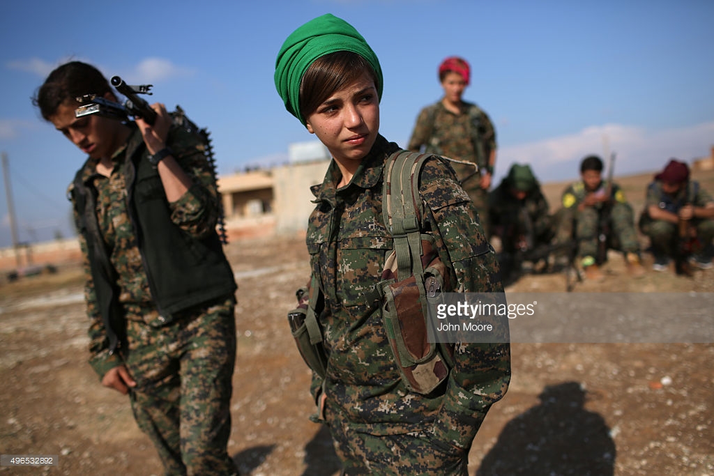 HOLE, SYRIA - NOVEMBER 09: November 9, 2015 in Hassica, Rojava, Syria. (Photo by John Moore/Getty Images)